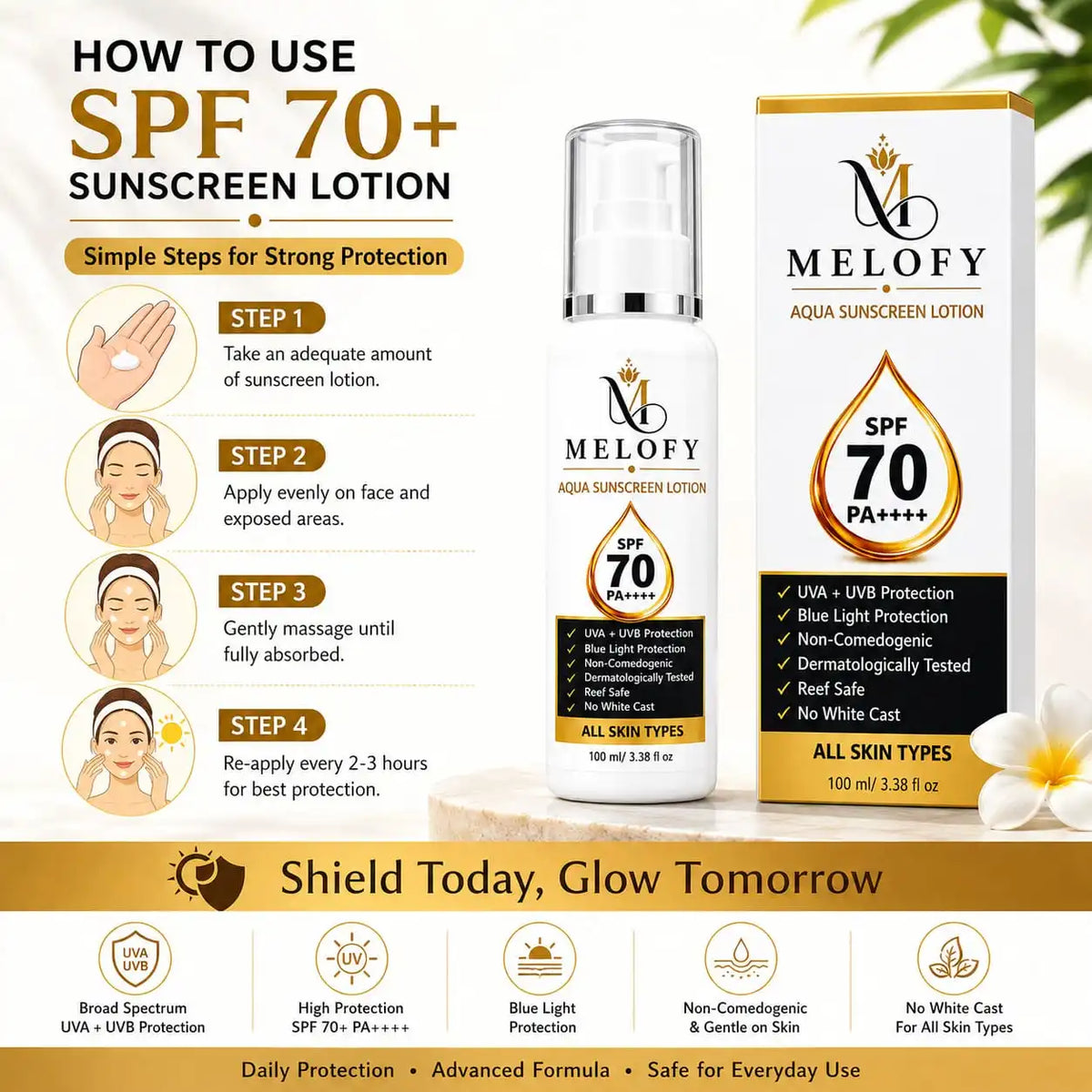 Melofy Aqua Sunscreen Lotion SPF 70
